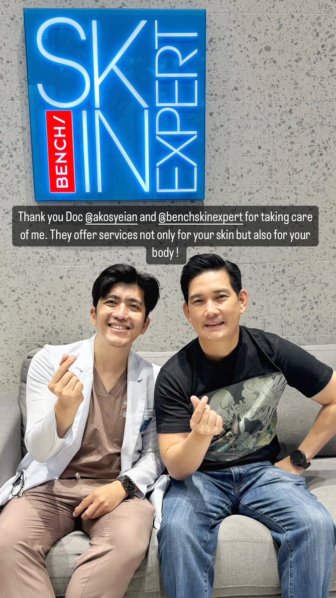 singles4ry's tweet photo. #RichardYap IG Story Updateπ€
"Thank you Doc @/akosyeian and @/benchskinexpert for taking care of me. They offer services not only for your skin but also for your body!"ππ«°π»
#BenchSkinExpert https://t.co/RhbArFgUii
