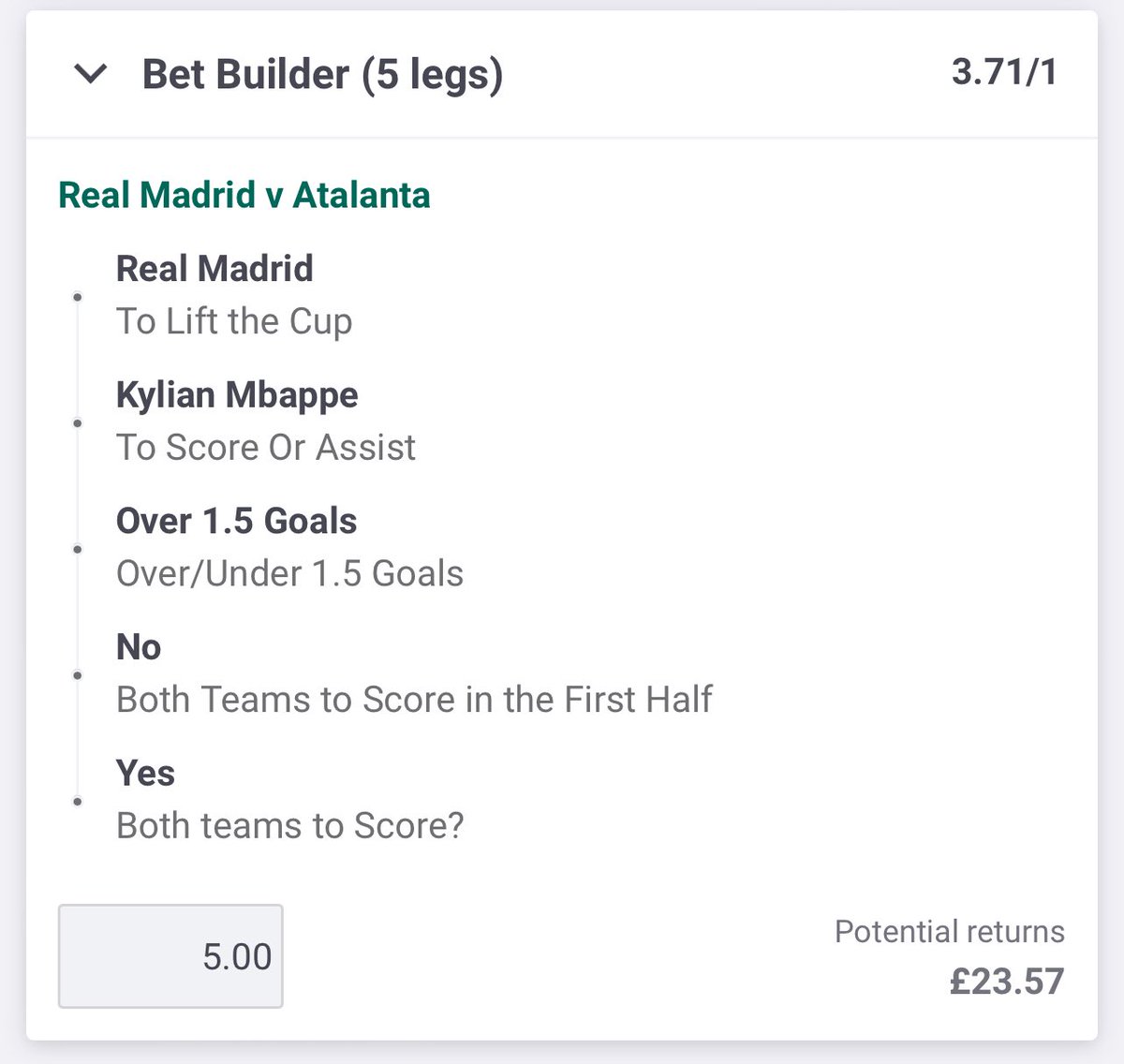 PelicanP1cks's tweet photo. 🤩 #WeeklyWager time!! 🤩
It’s #UEFASuperCup day and we’re dropping you an unreal acca. 👊
Coming in @ 4.71, we expect ;
- Mbappe to leave his mark 🎯
- Goals Galore ⚽️
- BTTS 🤯
- and #RealMadrid to lift the cup 👑
It’s #RealMadridAtalanta at 8pm GMT and you need to #Backit☄️ https://t.co/zjWWXmAThD