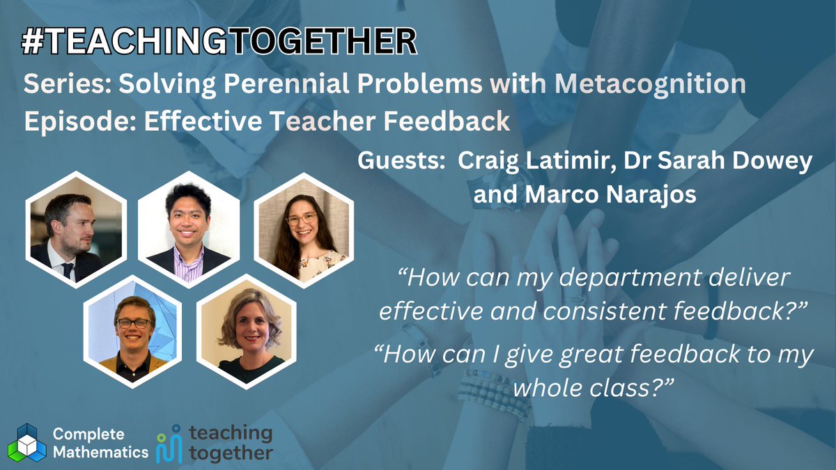 Last chance to put your questions and challenges about Feedback to Craig, Sarah and Marco! 💡
#TeachingTogether #UKEdChat