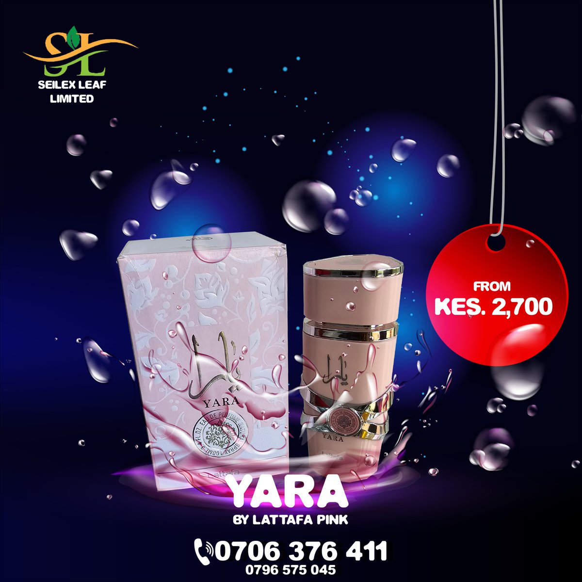 Seilexleaf's tweet image. Yara, the scent that speaks class. Pata yako at Seilex Leaf na ufurahie long-lasting freshness.

Yara
By LATTAFA Pink
KES. 2,700
☎0706 376 411
☎0796 575 045

#seilexleaf #designerperfumes #kinoo #waiyakiway #yara #perfumes #fragrance #luxury