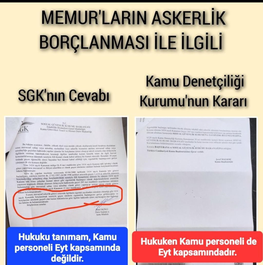 <a href="/EytaderTknmzKlm/">🖊️🇹🇷``Tükenmez Kelâm```🇹🇷🖊️💙</a> <a href="/Akparti/">AK Parti</a> <a href="/RTErdogan/">Recep Tayyip Erdoğan</a> <a href="/NumanKurtulmus/">Numan Kurtulmuş</a> <a href="/HMBakanligi/">T.C. Hazine ve Maliye Bakanlığı</a> <a href="/ailevecalisma/">Cshabakanligi</a> <a href="/Sosyalpolitika3/">SOSYAL POLİTİKALAR BAŞKANLIĞI</a> <a href="/drbetulsayan/">Dr.Betül Sayan Kaya 🇹🇷</a> <a href="/jsarieroglu/">Jülide Sarıeroğlu 🇹🇷</a> <a href="/leylasahinusta/">Dr. Leyla Şahin Usta 🇹🇷</a> <a href="/M_Levent_Bulbul/">Muhammed Levent BÜLBÜL</a> <a href="/akbasogluemin/">Av. M.Emin AKBAŞOĞLU 🇹🇷</a> <a href="/erkanakcay45/">Erkan Akçay</a> <a href="/rprefahpartisi/">Yeniden Refah Partisi</a> <a href="/csgbakanligi/">T.C. Çalışma ve Sosyal Güvenlik Bakanlığı</a> <a href="/dbdevletbahceli/">Devlet Bahçeli</a> <a href="/erbakanfatih/">Dr. Fatih Erbakan</a> <a href="/DrSinanOgan/">Dr. Sinan Oğan</a> <a href="/isikhanvedat/">Prof. Dr. Vedat Işıkhan</a> <a href="/celebimehmeta/">Mehmet Ali Çelebi</a> <a href="/AvOzlemZengin/">Av. Özlem Zengin 🇹🇷</a> <a href="/E_SemihYalcin/">E. Semih Yalçın</a> <a href="/YildizFeti/">Feti Yıldız</a> <a href="/arzuerdemtc/">Arzu ERDEM 🇹🇷🇹🇷🇹🇷</a> <a href="/tbmmakpartigrup/">TBMM AK Parti Grup</a> <a href="/UlviYonter/">Dr.İzzet Ulvi YÖNTER</a> <a href="/ahmetkilic16/">Ahmet KILIÇ</a> <a href="/MhpTbmmGrubu/">MHP TBMM Grubu #MHP</a> <a href="/_cevdetyilmaz/">Cevdet Yılmaz</a> <a href="/adalet_bakanlik/">T.C. Adalet Bakanlığı</a> <a href="/yilmaztunc/">Yılmaz TUNÇ</a> <a href="/memetsimsek/">Mehmet Simsek</a> <a href="/herkesicinCHP/">CHP 🇹🇷</a> <a href="/kilicdarogluk/">Kemal Kılıçdaroğlu</a> <a href="/aykuterdogdu/">Aykut Erdoğdu</a> <a href="/faikoztrak/">Faik Öztrak</a> <a href="/DpGultekinUysal/">Gültekin Uysal</a> <a href="/cenginyurt52/">Cemal Enginyurt</a> <a href="/tgrthabertv/">TGRT HABER</a> <a href="/nowhaber/">NOW HABER</a> <a href="/iyiparti/">İYİ Parti</a> <a href="/MDervisogluTR/">Müsavat Dervişoğlu</a> <a href="/SalimEnsarioglu/">M. Salim ENSARİOĞLU</a> <a href="/korayaydintr/">Koray Aydın</a> <a href="/UmitDikbayir/">Ümit Dikbayır</a> <a href="/mcihanpacaci/">Mustafa Cihan Paçacı</a> <a href="/aytuncirayiyi/">Aytun Çıray</a> <a href="/yavuzagiraliog/">Yavuz Ağıralioğlu</a> <a href="/asyanikomeroglu/">Ayşe Sibel Yanıkömeroğlu</a> <a href="/tatliogluismail/">Prof. Dr. İsmail Tatlıoğlu</a> 👉SGK
Kamu Denetçiliği Kurumu ve Mahkeme kararlarını UYGULAMIYOR‼️
📌 Sivil Okul Borçlanması Mağduru 2000, 2001 ve 2002 devresi Astsubay ve Polisler ile
📌Askerlik Borçlanması Mağduru 4C'li Memurlar olarak;
‼️ADALET&amp;EŞİTLİK bekliyoruz‼️

#ÜniformalıSGKmağdurları