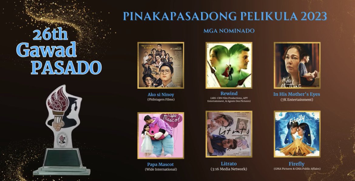 mariadongmarian's tweet photo. Nominees ☺️🎉#26thGawadPasadoAwards2024 #REWIND #RewindMMFF #RewindMMFF2023 https://t.co/8vz8vZoTP0