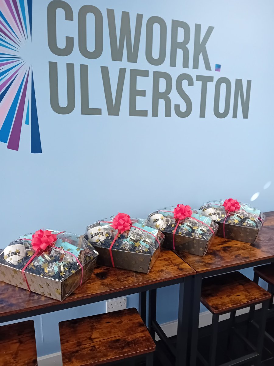 Ooo look, four super <a href="/CartmelSticky/">Sticky Toffee Pud</a> welcome packs for 4 new people who have taken an office  🏬 
<a href="/UBCOffices2Rent/">Ulverston Business Centre</a>