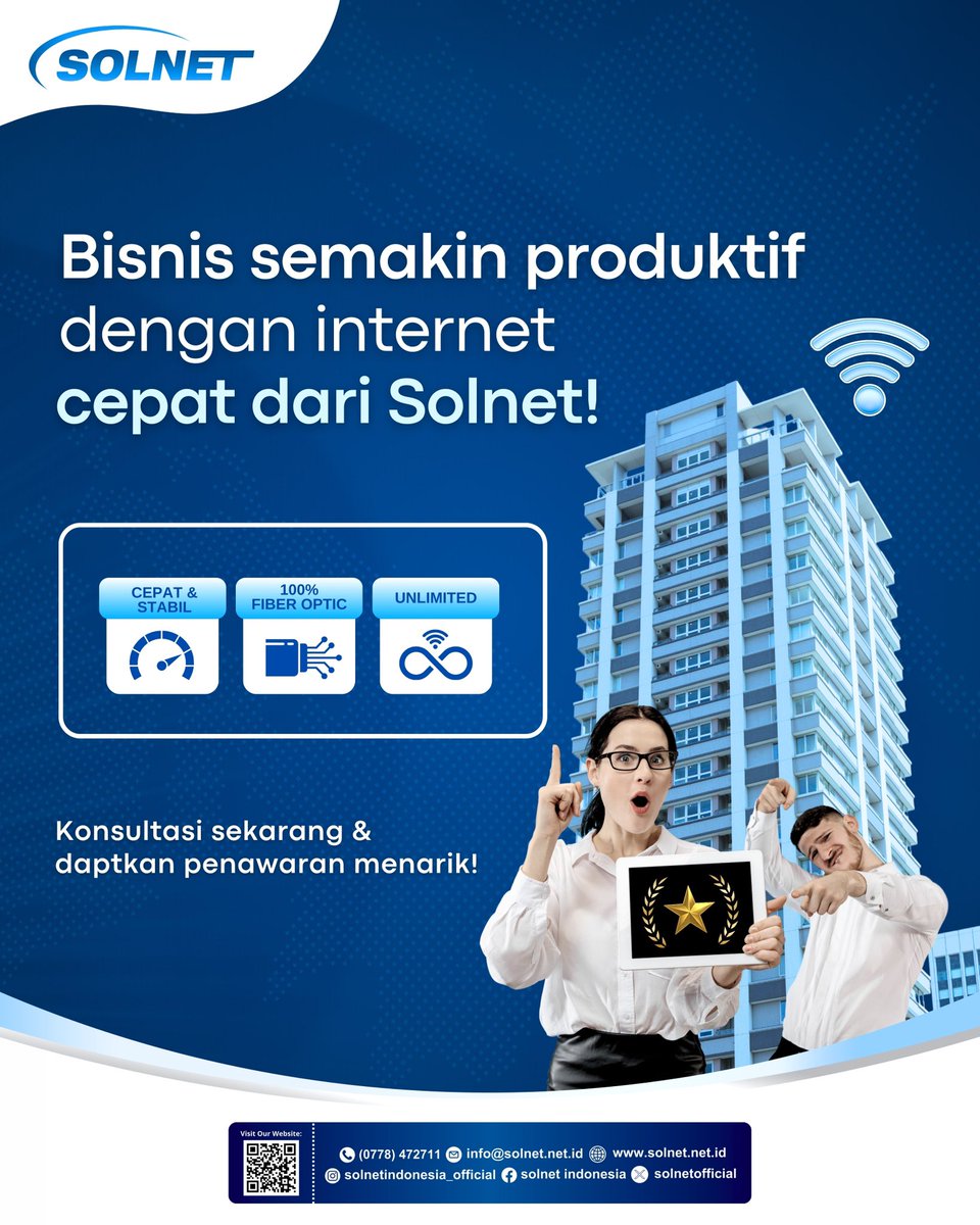 solnetofficial's tweet photo. Bisnis semakin produktif dengan internet cepat dari Solnet!

#solnetindonesia #solnet #internetserviceprovider #batam #surabaya #jakarta #pekanbaru #bali #tasikmalaya #tanjungpinang #kepri https://t.co/xNAtsl7SjX