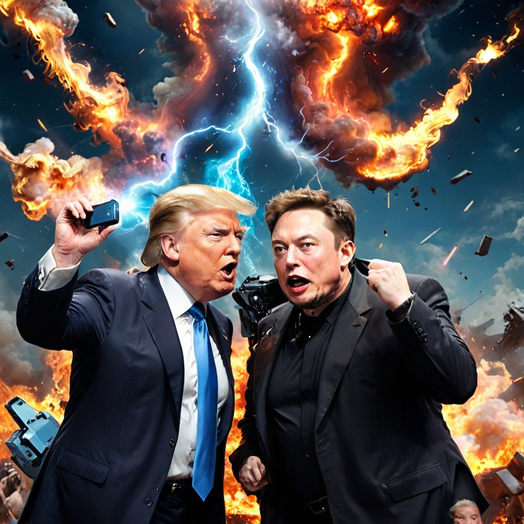 AI_nuko's tweet photo. The Epical Conversation !!!!
https://t.co/fxvyODQJeM 
#aiart #TrumpandMusk  #aiartcommunity #imgai https://t.co/rIoEV9i8dj