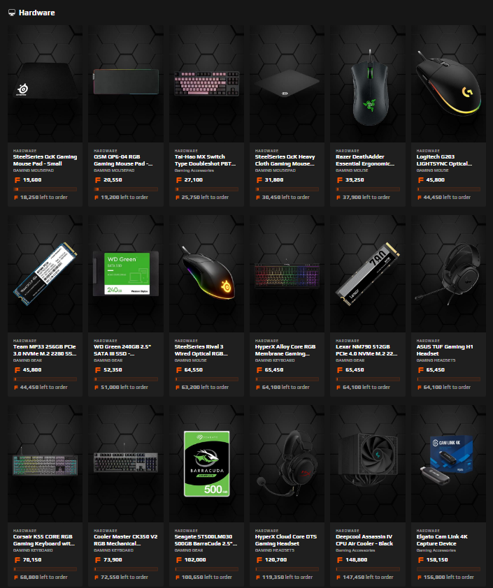 New hardware/Peripheral items at a lower FACEIT Point price in the shop (AU/NZ) 

Give them a look 🔗faceit.com/en/shop/hardwa…
