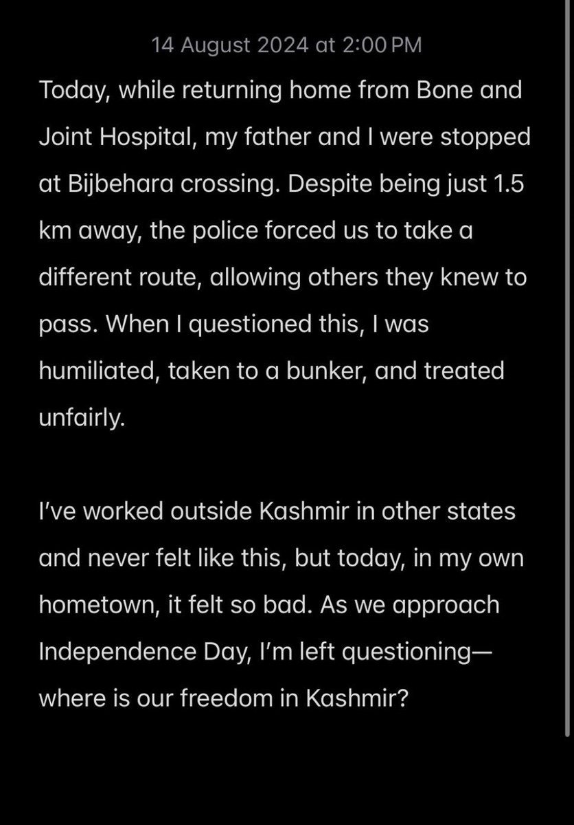 Faezal_07's tweet photo. Reality Check: Independence or Oppression?
#Kashmir 
#IndependenceDay2024 
@OmarAbdullah @MehboobaMufti https://t.co/F9pIxeyQst