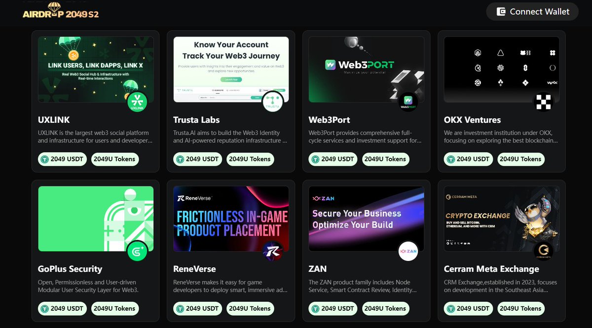 Trusta.AI (@trustalabs) on Twitter photo 🚀 Lift off for <a href="/airdrop2049/">AIRDROP2049</a> Season 2!
🌏 Hosted by <a href="/UXLINKofficial/">UXLINK</a> and <a href="/TrustaLabs/">Trusta.AI</a> ,
with co-hosting by <a href="/OKX_Ventures/">OKX Ventures</a> and <a href="/Web3Port_Labs/">Web3Port</a>.
🌐 Join over 50 top-tier teams competing for 2049USDT+Token incentive each! Plus, a shot at the massive $100,000 USDT jackpot! 💰
🔗 🚀 Lift off for <a href="/airdrop2049/">AIRDROP2049</a> Season 2!
🌏 Hosted by <a href="/UXLINKofficial/">UXLINK</a> and <a href="/TrustaLabs/">Trusta.AI</a> ,
with co-hosting by <a href="/OKX_Ventures/">OKX Ventures</a> and <a href="/Web3Port_Labs/">Web3Port</a>.
🌐 Join over 50 top-tier teams competing for 2049USDT+Token incentive each! Plus, a shot at the massive $100,000 USDT jackpot! 💰
🔗