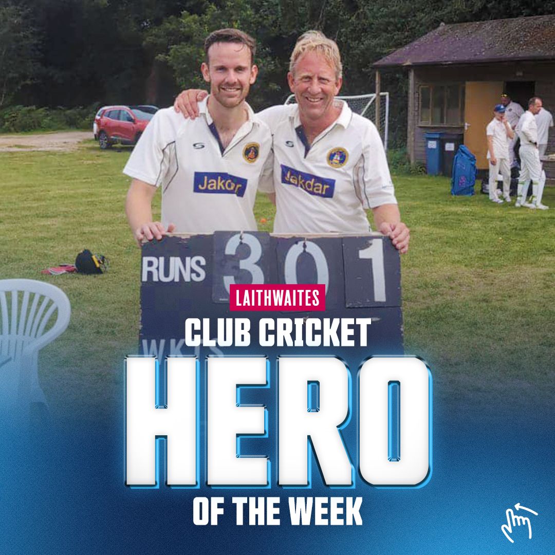 Cricket District (@cricketdistrict) on Twitter photo Our Club Cricket Heroes of the Week, presented by <a href="/laithwaites/">Laithwaites</a>, are father and son duo Sean and Liam Kelly who smashed a remarkable opening partnership of 301 for @mudefordcc 🙌🤯
Congratulations guys, a case of Laithwaites Wine is on the way 👏🍷
#ClubCricket #Rewards4Clubs Our Club Cricket Heroes of the Week, presented by <a href="/laithwaites/">Laithwaites</a>, are father and son duo Sean and Liam Kelly who smashed a remarkable opening partnership of 301 for @mudefordcc 🙌🤯
Congratulations guys, a case of Laithwaites Wine is on the way 👏🍷
#ClubCricket #Rewards4Clubs