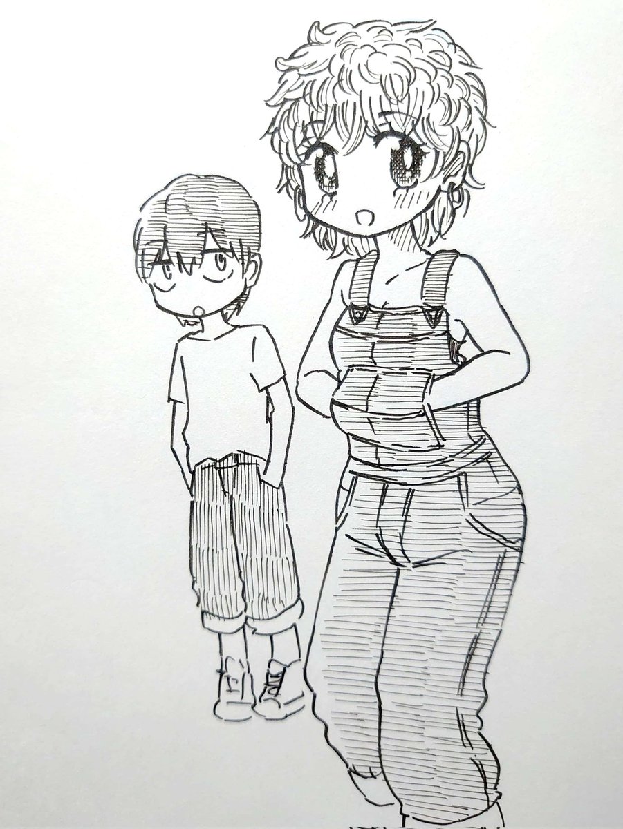 息抜きイラスト再び。
私服のお話も描いてみたいですね〜 