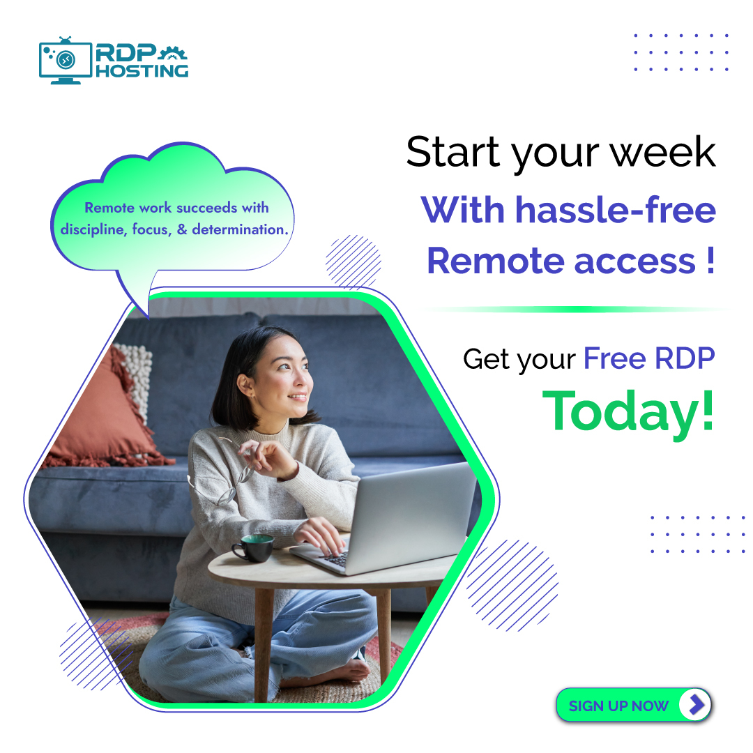 RdpHosting's tweet photo. ❤️Start your week with hassle-free remote access. Get your ❤️free RDP at RDPHostings today👇
😍Grab the deal now- https://t.co/FU3mwx5rK5
#TechTips #RDPHosting #FreeRDP https://t.co/i6DQU9Okz7
