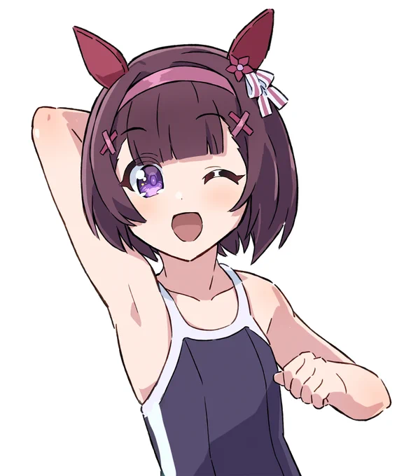スク水ニシノフラワー#ウマ娘 