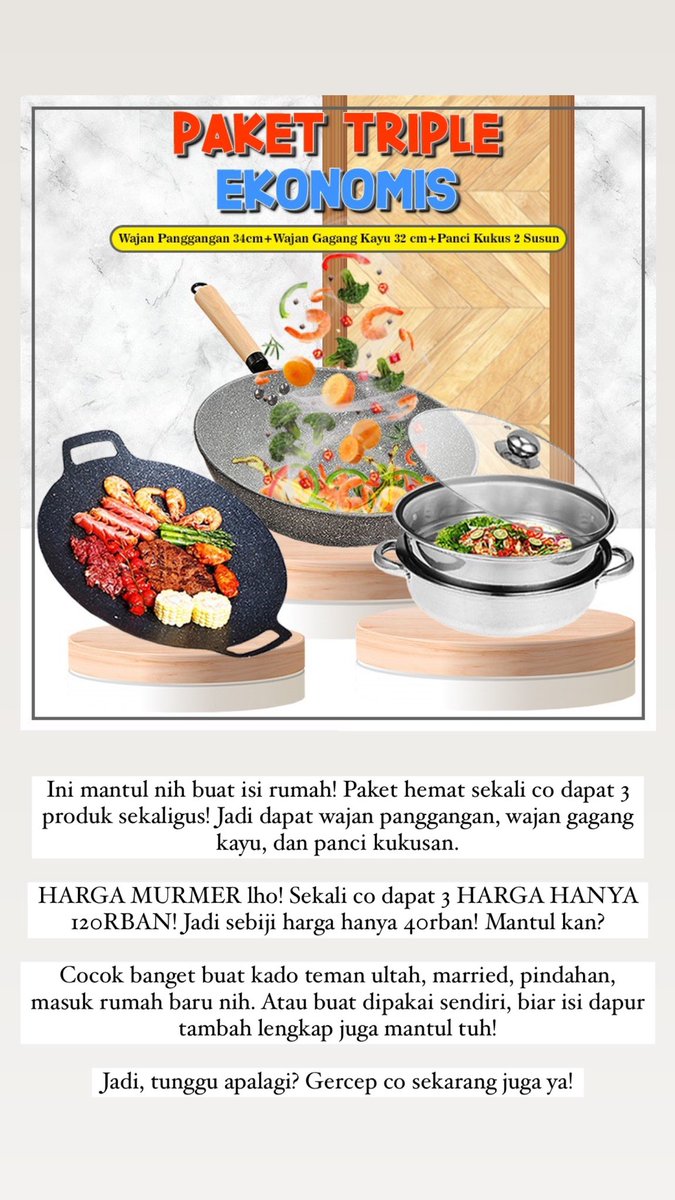 bukhendri's tweet image. Klik di sini untuk order s.shopee.co.id/30UP7ryh2I

#panci #dandang #kukusan #wajan #perlengkapandapur