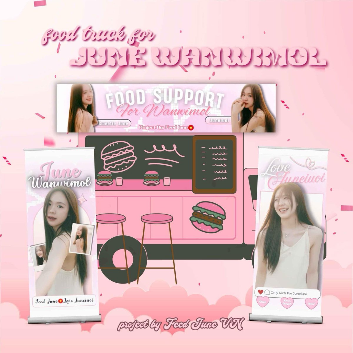 feedjune19's tweet photo. 🚚Sending baby Juneiuoi a Food Truck🚛

On 18.08, a Food Truck gonna be on way to June, for June to eat well, for all the staffs to tank some powers during a hard working day. 

PJ brought to June by Feed June 🇻🇳 

many thanks to @viewjune_vn for beautiful banner designs. https://t.co/Bd4eVo6hfQ