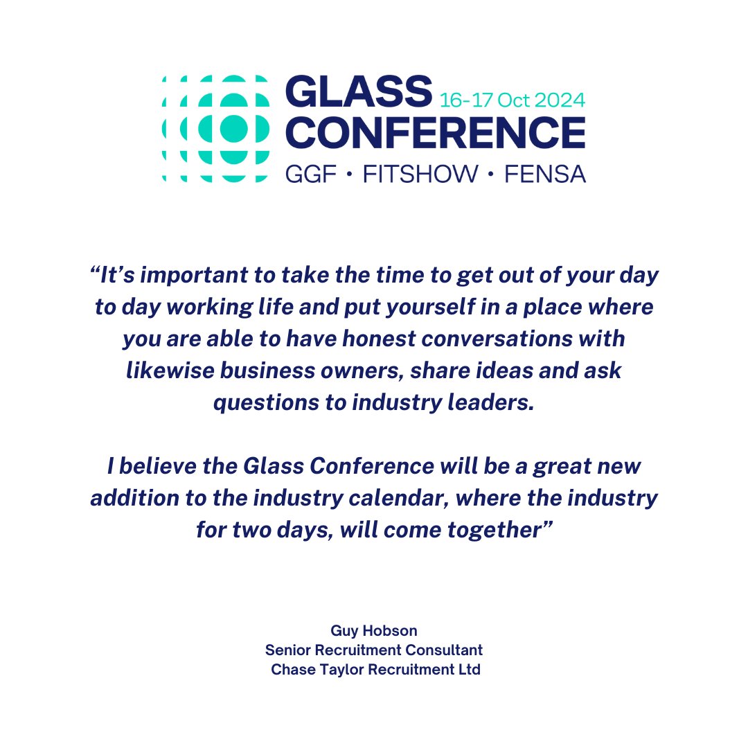 Guy Hobson, Chase Taylor Recruitment explains why #GlassConference24 is such an important new fixture in the industry calendar🙌🏻

LIMITED TIME OFFER:
Book your early bird delegate pass (from just £99+VAT) for Glass Conference 2024 using the link eu1.hubs.ly/H0bF2RB0✍️