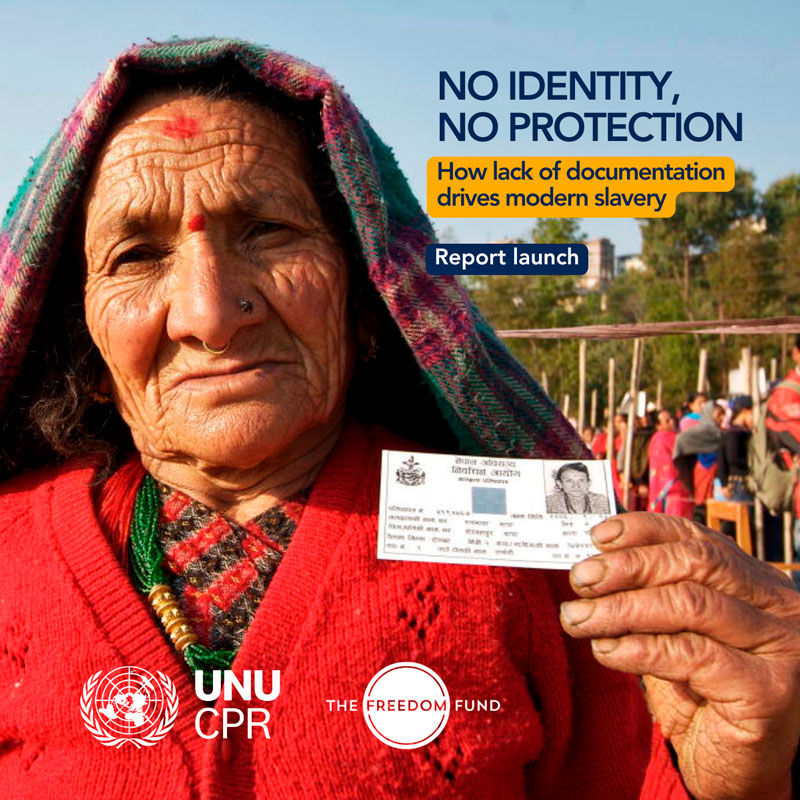 The Freedom Fund (@freedom_fund) on Twitter photo Join <a href="/UNUCPR/">UN University Centre for Policy Research</a> & <a href="/Freedom_Fund/">The Freedom Fund</a> to examine the intersection between modern slavery and access to documentation.
We'll explore the impacts of being undocumented and discuss potential policy solutions. Join us on
Monday 9 September - Register now!
➡️ bit.ly/4fF1Dy5 Join <a href="/UNUCPR/">UN University Centre for Policy Research</a> & <a href="/Freedom_Fund/">The Freedom Fund</a> to examine the intersection between modern slavery and access to documentation.
We'll explore the impacts of being undocumented and discuss potential policy solutions. Join us on
Monday 9 September - Register now!
➡️ bit.ly/4fF1Dy5