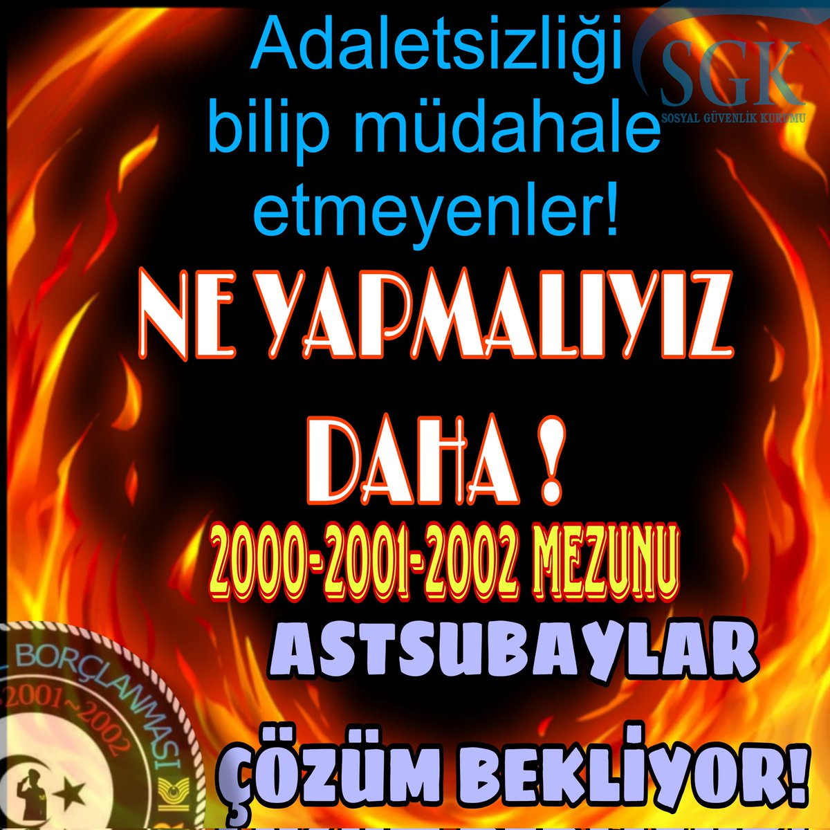<a href="/Eytadernegi/">EYTADER #EmekleriYasalaraTakılanlar Derneği</a> <a href="/EytaderTknmzKlm/">🖊️🇹🇷``Tükenmez Kelâm```🇹🇷🖊️💙</a> <a href="/Akparti/">AK Parti</a> <a href="/RTErdogan/">Recep Tayyip Erdoğan</a> <a href="/NumanKurtulmus/">Numan Kurtulmuş</a> <a href="/HMBakanligi/">T.C. Hazine ve Maliye Bakanlığı</a> <a href="/ailevecalisma/">Cshabakanligi</a> <a href="/Sosyalpolitika3/">SOSYAL POLİTİKALAR BAŞKANLIĞI</a> <a href="/drbetulsayan/">Dr.Betül Sayan Kaya 🇹🇷</a> <a href="/jsarieroglu/">Jülide Sarıeroğlu 🇹🇷</a> <a href="/leylasahinusta/">Dr. Leyla Şahin Usta 🇹🇷</a> <a href="/M_Levent_Bulbul/">Muhammed Levent BÜLBÜL</a> <a href="/akbasogluemin/">Av. M.Emin AKBAŞOĞLU 🇹🇷</a> <a href="/erkanakcay45/">Erkan Akçay</a> <a href="/rprefahpartisi/">Yeniden Refah Partisi</a> <a href="/csgbakanligi/">T.C. Çalışma ve Sosyal Güvenlik Bakanlığı</a> <a href="/dbdevletbahceli/">Devlet Bahçeli</a> <a href="/erbakanfatih/">Dr. Fatih Erbakan</a> <a href="/DrSinanOgan/">Dr. Sinan Oğan</a> <a href="/isikhanvedat/">Prof. Dr. Vedat Işıkhan</a> <a href="/celebimehmeta/">Mehmet Ali Çelebi</a> <a href="/AvOzlemZengin/">Av. Özlem Zengin 🇹🇷</a> <a href="/E_SemihYalcin/">E. Semih Yalçın</a> <a href="/YildizFeti/">Feti Yıldız</a> <a href="/arzuerdemtc/">Arzu ERDEM 🇹🇷🇹🇷🇹🇷</a> <a href="/tbmmakpartigrup/">TBMM AK Parti Grup</a> <a href="/UlviYonter/">Dr.İzzet Ulvi YÖNTER</a> <a href="/ahmetkilic16/">Ahmet KILIÇ</a> <a href="/MhpTbmmGrubu/">MHP TBMM Grubu #MHP</a> <a href="/_cevdetyilmaz/">Cevdet Yılmaz</a> <a href="/adalet_bakanlik/">T.C. Adalet Bakanlığı</a> <a href="/yilmaztunc/">Yılmaz TUNÇ</a> <a href="/memetsimsek/">Mehmet Simsek</a> <a href="/herkesicinCHP/">CHP 🇹🇷</a> <a href="/kilicdarogluk/">Kemal Kılıçdaroğlu</a> <a href="/aykuterdogdu/">Aykut Erdoğdu</a> <a href="/faikoztrak/">Faik Öztrak</a> <a href="/DpGultekinUysal/">Gültekin Uysal</a> <a href="/cenginyurt52/">Cemal Enginyurt</a> <a href="/tgrthabertv/">TGRT HABER</a> <a href="/nowhaber/">NOW HABER</a> <a href="/iyiparti/">İYİ Parti</a> <a href="/MDervisogluTR/">Müsavat Dervişoğlu</a> <a href="/SalimEnsarioglu/">M. Salim ENSARİOĞLU</a> <a href="/korayaydintr/">Koray Aydın</a> <a href="/UmitDikbayir/">Ümit Dikbayır</a> <a href="/mcihanpacaci/">Mustafa Cihan Paçacı</a> <a href="/aytuncirayiyi/">Aytun Çıray</a> <a href="/yavuzagiraliog/">Yavuz Ağıralioğlu</a> <a href="/asyanikomeroglu/">Ayşe Sibel Yanıkömeroğlu</a> 👉SGK
Kamu Denetçiliği Kurumu ve Mahkeme kararlarını UYGULAMIYOR‼️
📌 Sivil Okul Borçlanması Mağduru 2000, 2001 ve 2002 devresi Astsubay ve Polisler ile
📌Askerlik Borçlanması Mağduru 4C'li Memurlar olarak;
‼️ADALET&amp;EŞİTLİK bekliyoruz‼️

#ÜniformalıSGKmağdurları
