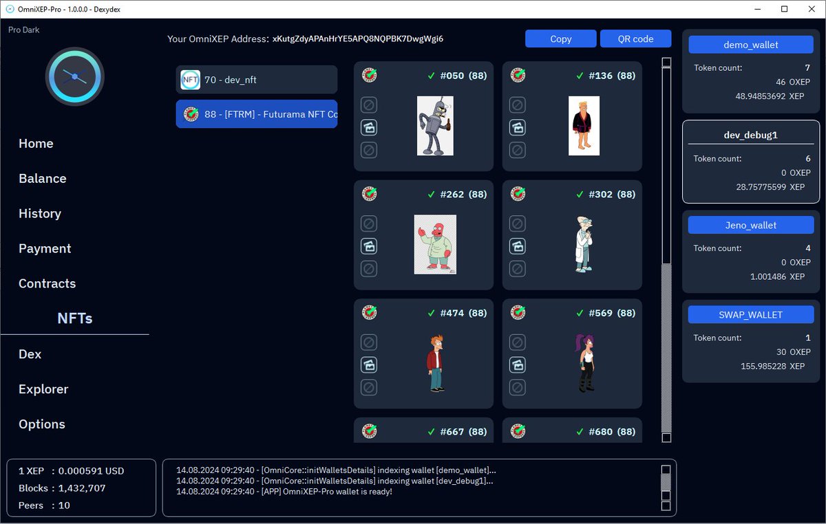sneak-peek of next OmniXEP-Pro wallet major update bringing new features 

You may notice a new option in the menu... 
And yes, it's running 😇 

No fake decentralization, still FULL ON-CHAIN!!!!!

Keep an eye on <a href="/ElectraProtocol/">Electra Protocol</a> to not miss the future

#NFT  #DEX #OmniXEP #XEP
