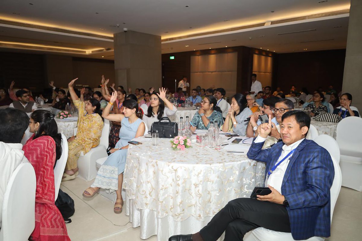 MoHFW_INDIA's tweet photo. Glimpses from Day 2 of the Anaemia Mukt Bharat National Consultation with all States/UTs.

During her address on the way forward, Smt. Meera Srivastava, Joint Secretary (RCH), emphasized the critical importance of quality data and data security. 

She highlighted the need for each State/UT to strengthen Anaemia Mukt Bharat interventions by collaborating and learning together with all stakeholders.
.
#AnemiaMuktBharat #HealthForAll