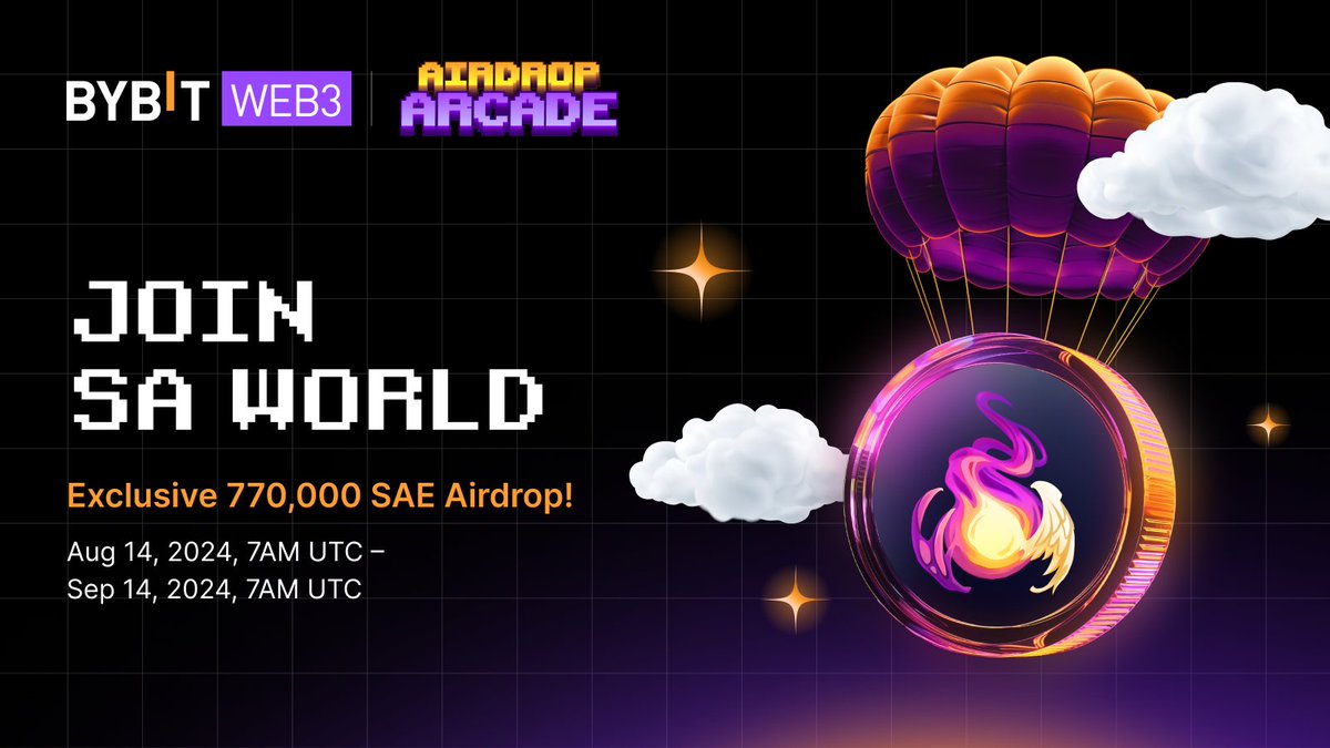 🎉 Win a Share of 770,000 $SAE with Airdrop Arcade! 🎉 Follow <a href="/SAWorld_io/">Up Foundation 🪼 🕹️</a> and dive into the gaming revolution! 🚀

🎮 Explore <a href="/SAWorld_io/">Up Foundation 🪼 🕹️</a> SA World on the Injective blockchain <a href="/injective/">Injective 🗽 NYC Summit - June 26th</a> , featuring cutting-edge gaming infrastructure and NFT connections.

⏰ Event Duration: Aug