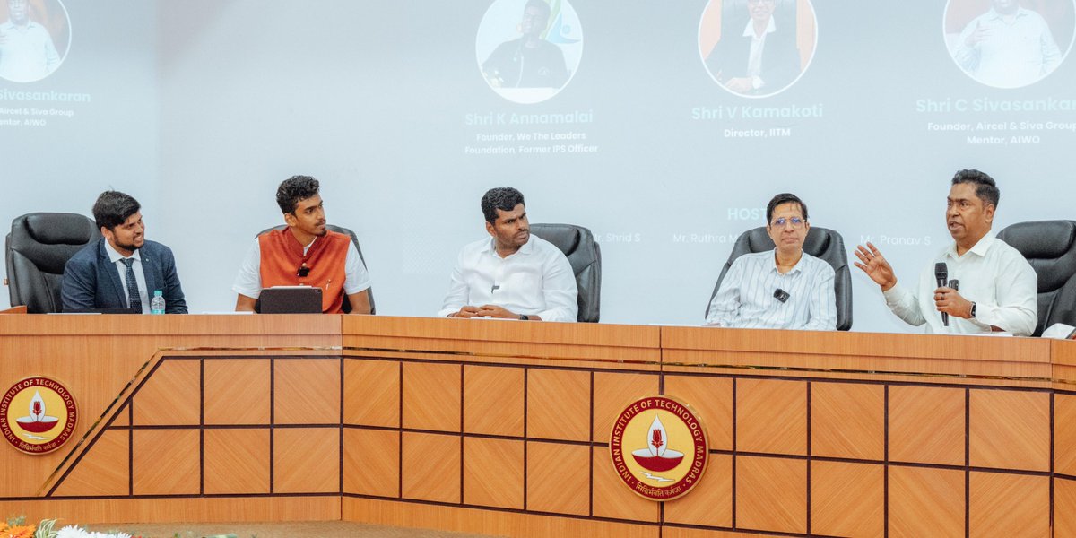 annamalai_k's tweet photo. Delighted to have had the opportunity to participate today in a podcast at IIT Madras alongside Professor Kamakoti avl and the Founder of Aircel, Thiru Sivasankaran avl. The event served as a curtain-raiser for the Global Hyperloop Competition, which will be hosted by IIT Madras in February 2025.

Chennai has long been a pioneer in adopting innovative public transportation solutions, with a history dating back to the early 19th century. The upcoming Hyperloop competition, seen as the future of transportation, further cements the city's legacy, with IIT Madras at the forefront. (1/2)