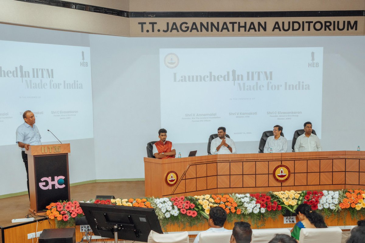 annamalai_k's tweet photo. Additionally, had the pleasure of being part of the inauguration of HEB, a startup emerging from IIT Madras, focused on developing Heavy Equipment Breakers. (2/2) https://t.co/3subT43ntq