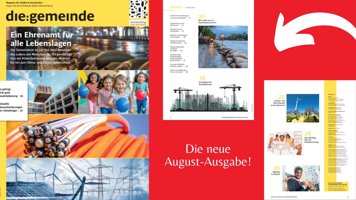 Unsere zweite Gemeinderatsausgabe die:gemeinde erscheint heute.
Was diskutieren Bund und Land? Was sind die politischen Pläne bis zur Bundestagswahl im Herbst 2025 und zur Landtagswahl im Frühjahr 2026? Der Gemeindetag gibt Euch dazu eine Einordnung.