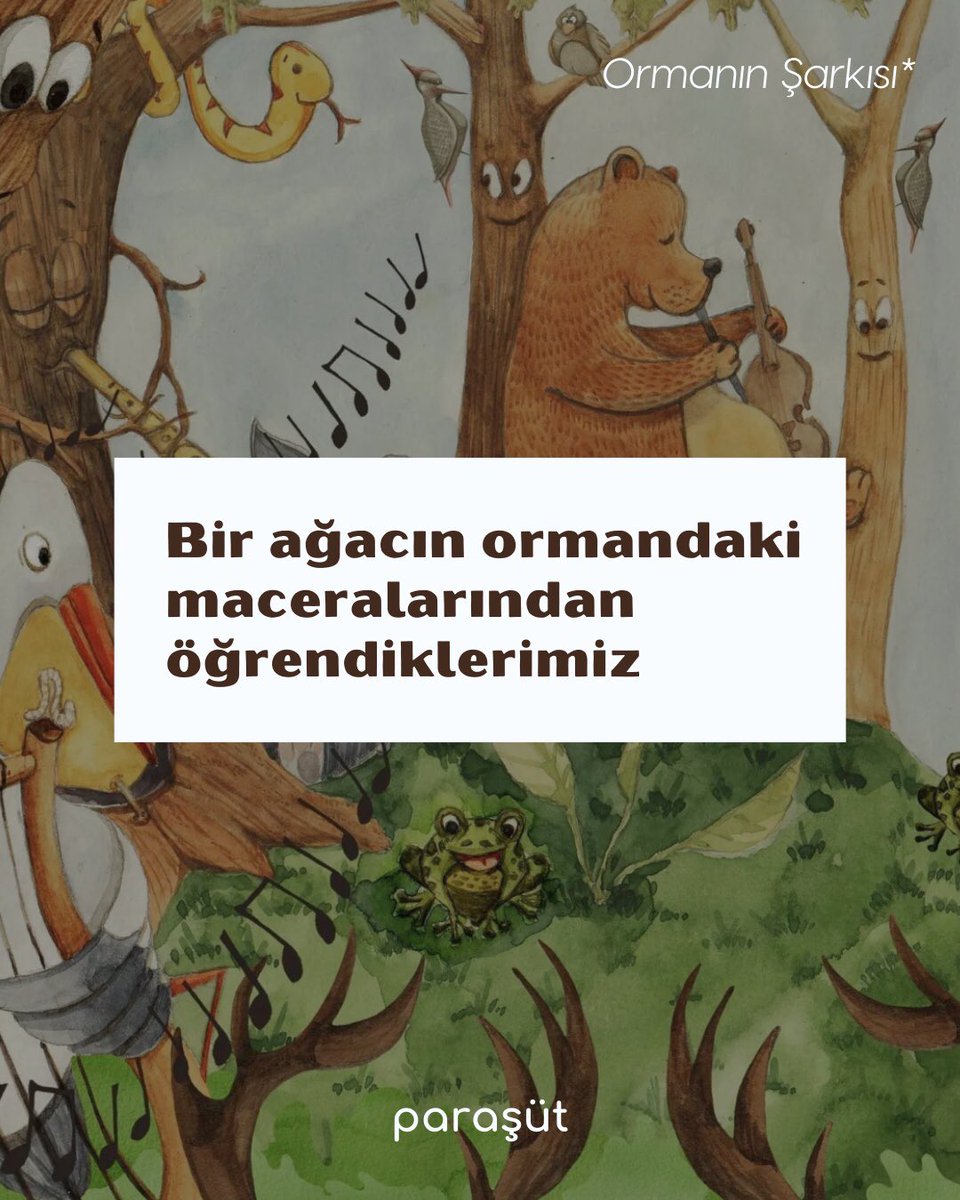 parasutkitap's tweet photo. Ormanın kendine has şarkısını hiç duydunuz mu? 🤔  Eğer yeterince dikkatli dinlerseniz duyabilirsiniz. 👀

O zamana dek üzerine düşünmek isterseniz, işte ormanda yaşayan ağacın maceralarından öğrendiklerimiz: 👇🏼🌳 https://t.co/BPPcjhcLMZ