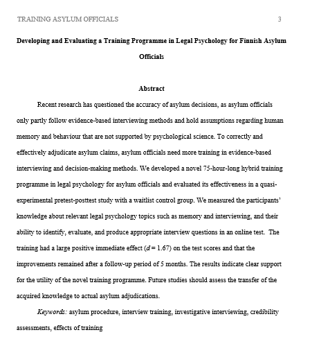 Psych-AID (@psychaid) on Twitter photo Read exciting new research from doctoral student <a href="/JennySkrifvars/">Jenny Skrifvars</a> and colleagues <a href="/jan_antfolk/">Jan Antfolk</a> & <a href="/jkorkman/">julia korkman</a>, in collaboration with <a href="/Maahanmuuttovir/">Maahanmuuttovirasto</a>. Together they developed and evaluated a training programme in Legal Psychology for Finnish Asylum Officials!
Thread below! Read exciting new research from doctoral student <a href="/JennySkrifvars/">Jenny Skrifvars</a> and colleagues <a href="/jan_antfolk/">Jan Antfolk</a> & <a href="/jkorkman/">julia korkman</a>, in collaboration with <a href="/Maahanmuuttovir/">Maahanmuuttovirasto</a>. Together they developed and evaluated a training programme in Legal Psychology for Finnish Asylum Officials!
Thread below!