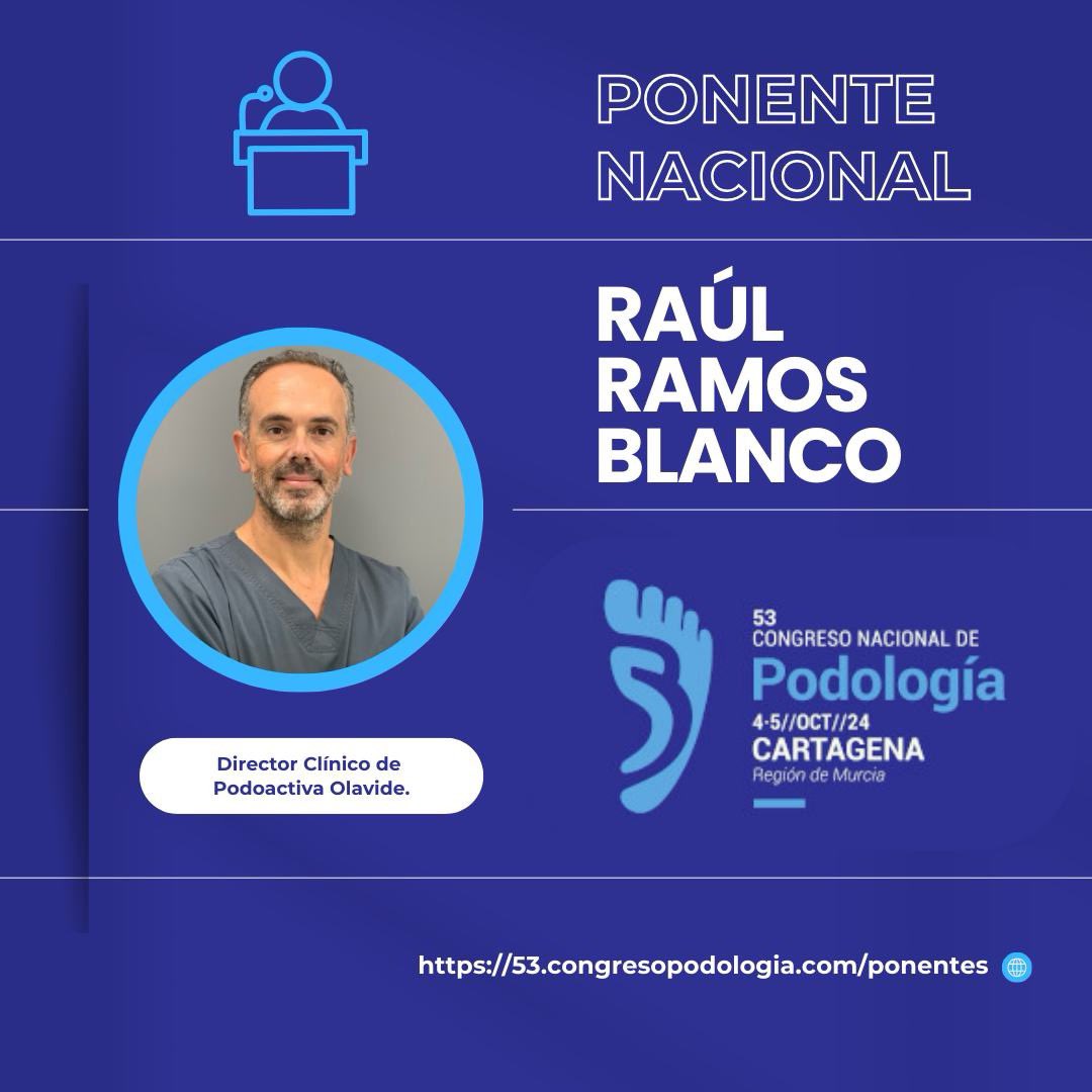 Avanzamos hacia la primera quincena de agosto.

🔵⚪️ Os presentamos al próximo de los ponentes confirmados para el Congreso Nacional de Podología 🙃

Turno para RAÚL RAMOS BLANCO, Director Clínico de Podoactiva Olavide.

#53cnp