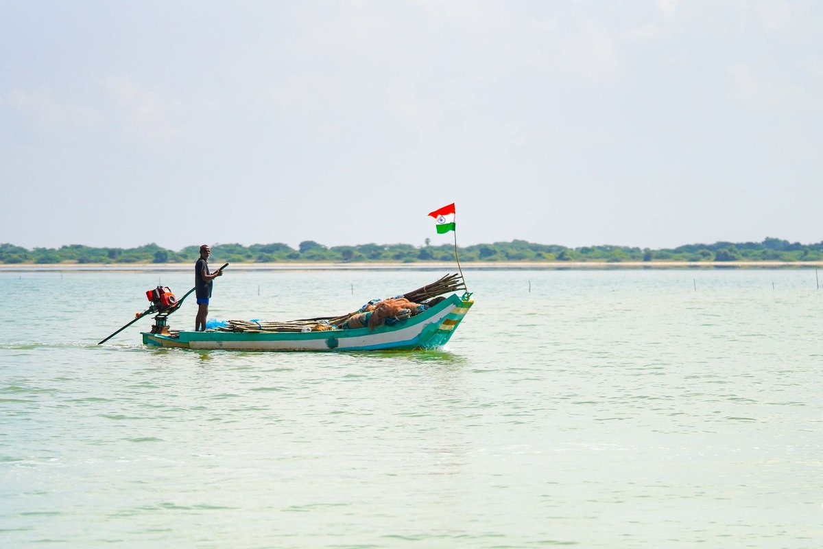PemmasaniOnX's tweet photo. Celebrating our national unity.

Congratulations to @appostalcircle for delivering National Flags to fishermen and their families on the remote Irakam Island, 10 km from Sriharikota, as part of the #HarGharTiranga campaign. https://t.co/go5rObQsZj
