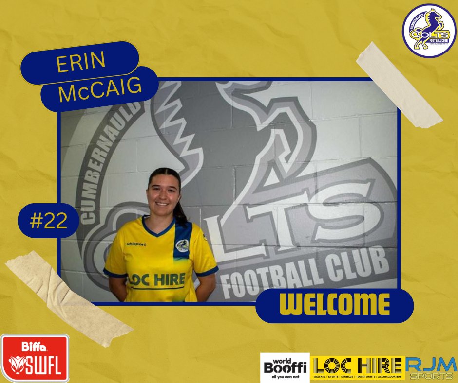 CColtsFCWomen's tweet photo. WELCOME ERIN✒️

Erin signs for the 2024/25 Season, having played for Hamilton Academical U18s last season.  

Sponsorship for Erin is now Available 💙💛 https://t.co/USABpSPrHW