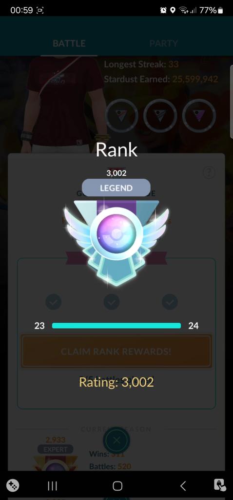 Getting mad jealous of all the hawaii posts🤣  hope everyone has a blast at worlds!
Meanwhile I borrowed <a href="/Jorisjuhhh1/">AlolanJoris</a>  cracked team and hit legend. 🎊