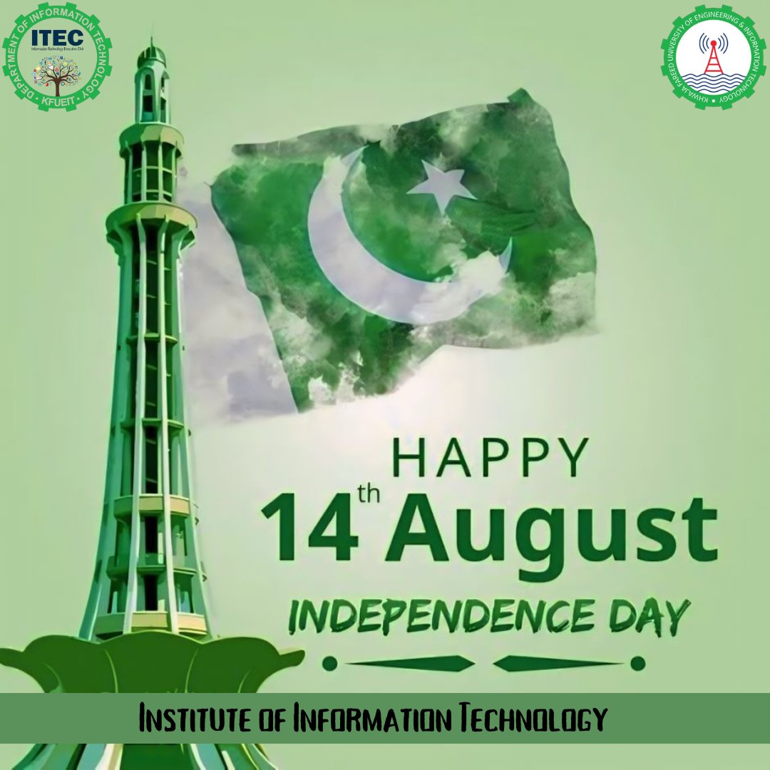 Dept_of_IT's tweet photo. "A day to remember our roots and celebrate our future. Happy Independence Day, Pakistan! 🇵🇰 #14August" https://t.co/jz8UurGmo5