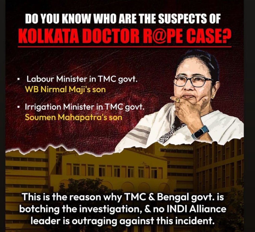 Dr.Subhojit Dey 🇮🇳 (@deystrix) on Twitter photo <a href="/jsaideepak/">Sai Deepak J</a> News of people in TMC govt being involved. The main reason for delays, coverups & evidence destruction by <a href="/AITCofficial/">All India Trinamool Congress</a> goons. <a href="/MamataOfficial/">Mamata Banerjee</a> should resign for making WB the most unsafe state for women in India. Sandeshkhali, Taliban courts & now this. <a href="/jsaideepak/">Sai Deepak J</a> News of people in TMC govt being involved. The main reason for delays, coverups & evidence destruction by <a href="/AITCofficial/">All India Trinamool Congress</a> goons. <a href="/MamataOfficial/">Mamata Banerjee</a> should resign for making WB the most unsafe state for women in India. Sandeshkhali, Taliban courts & now this.