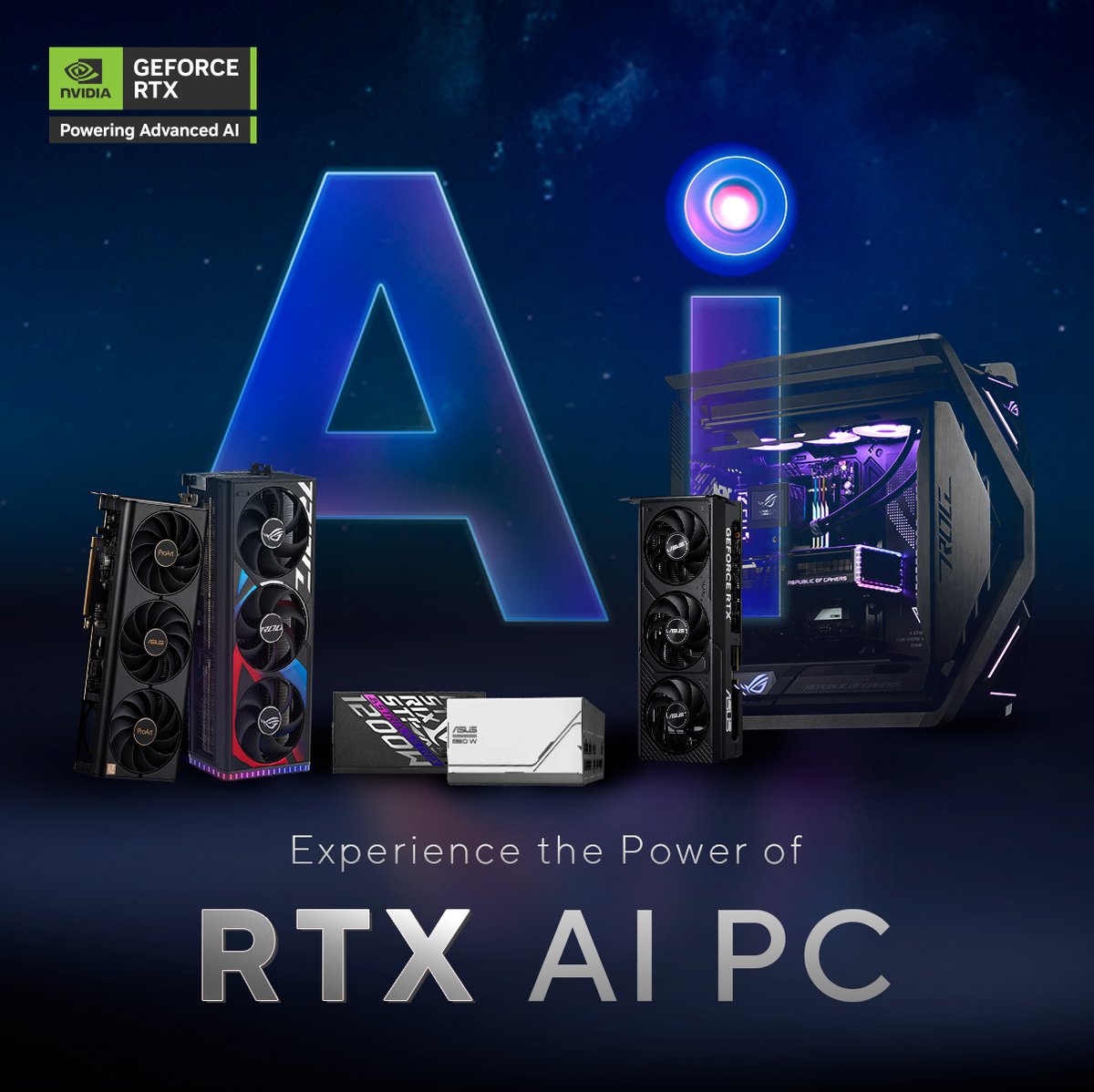 ASUS_ROG's tweet photo. Level up your PC gaming experience with ASUS graphics cards featuring NVIDIA® GeForce RTX™ GPUs. Whether it’s for school, work, or play, RTX-powered AI delivers next-level experiences.
Check it out: https://t.co/xEBc4oEXhl
#AIonRTX #RTXAIPC #AsusAdvancedAiPC #GameOn https://t.co/TD317o39iZ