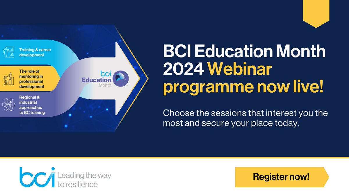 We’re excited to announce that the #BCIEducationMonth2024 live #webinar programme is now available! This year, each week is packed with captivating themes and sessions you won’t want to miss. 
Register now and secure your place: buff.ly/3YLSjT4