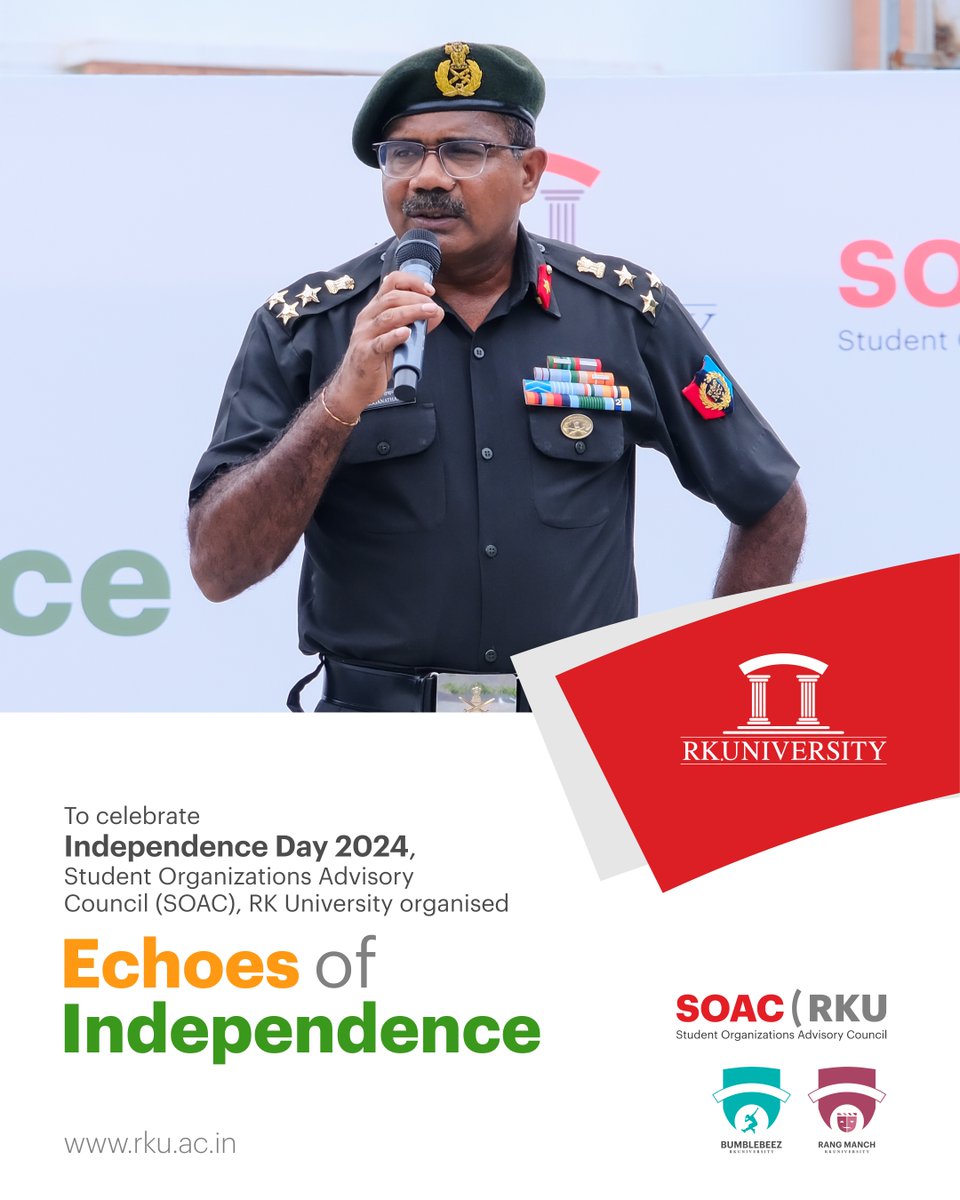 RKUniversity's tweet photo. RKU students showcased exceptional talent during 'Echoes of Independence' event, organised by Student Organizations Advisory Council, RK University to commemorate India's 78th Independence Day.
#rku #independenceday #soac #dance #music #partriotic #rkuniversity #rajkot #India https://t.co/igIx7tz9SM