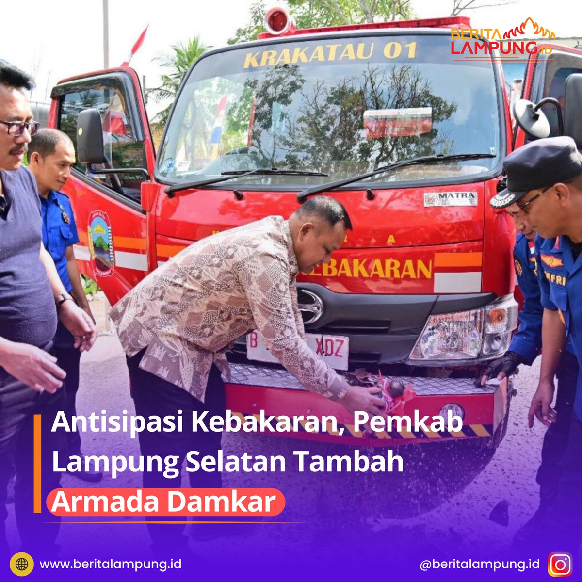 beritalampungID's tweet image. Guna meningkatkan pelayanan Damkar Lamsel menambah armada baru dengan kapasitas 4.000 liter  lampung.gemapos.id/2159/antisipas… #LampungSelatan #NanangErmanto #Damkar