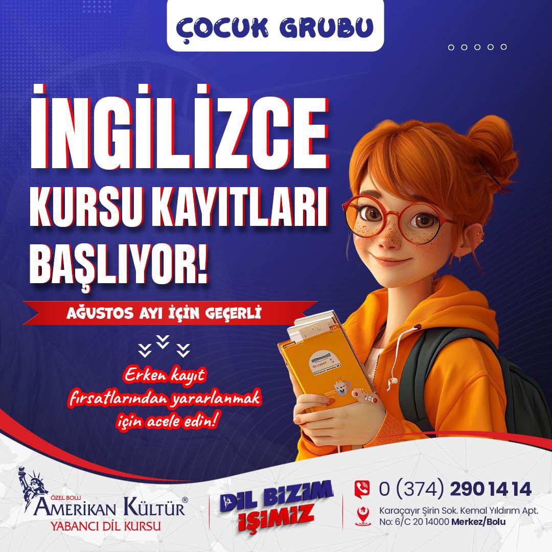 Konuşma odaklı eğitim ve aktivite desteği ile erken dil edinimini çocuklarımıza kazandırmak için buradayız. 🥳
Detaylı bilgi için;
☎️ 0374 290 14 14 
#boluingilizce
#amerikankültürbolu
#ingilizcebolu