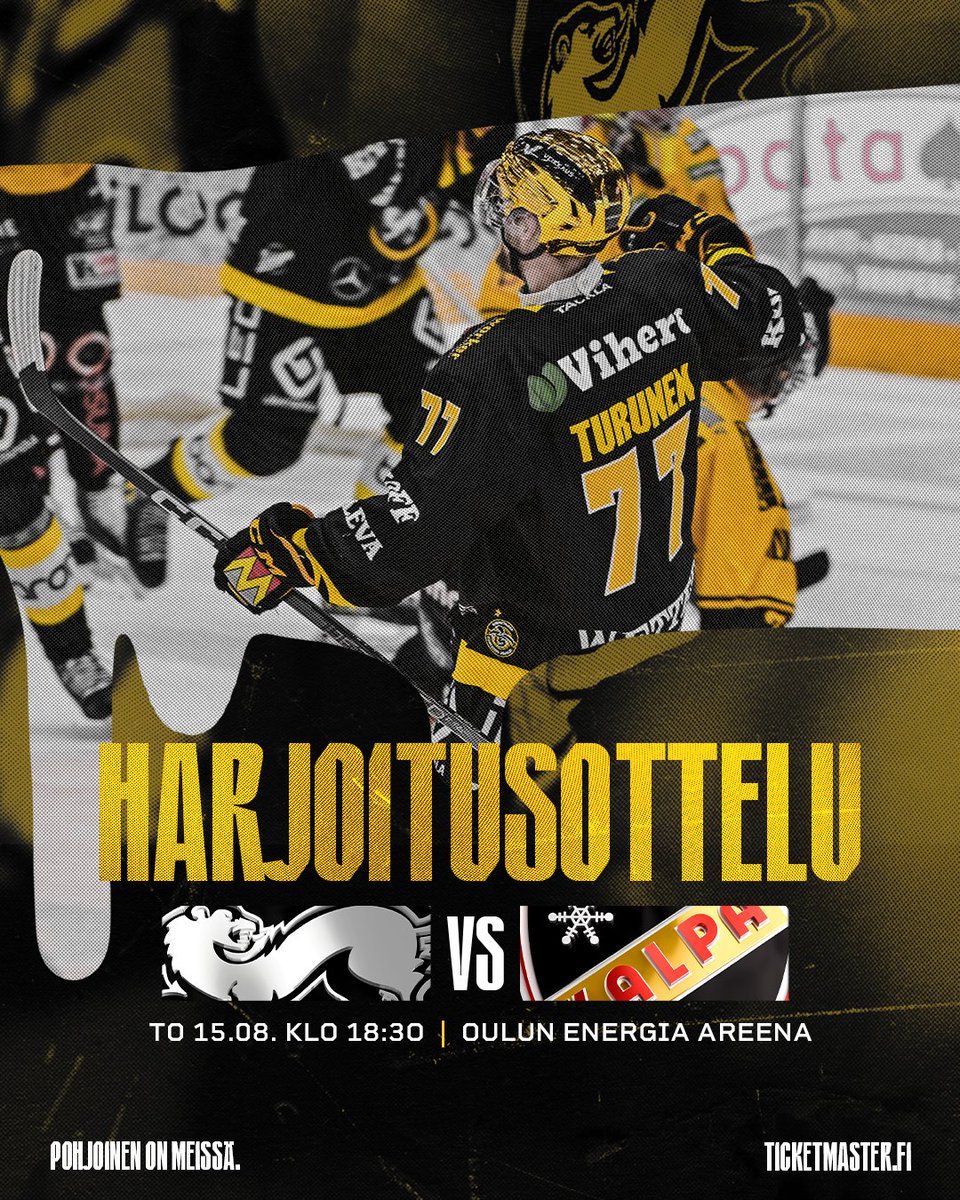 HUOMENNA PELATAAN RAKSILASSA🔥

🎟️ LIPUT 10 € + KÄSITTELYKULUT
🧑‍🧑‍🧒‍🧒 ALLE 7-VUOTIAAT VELOITUKSETTA VANHEMMAN SEURASSA
💛 OTTELU SISÄLTYY VOIMASSAOLEVAAN KAUSIKORTTIIN
🖤 OTTELUSSA EI OLE NUMEROPAIKOITUSTA
💛 PETO SEKÄ MEET&amp;GREET
🎶 DJ Peettunen 

#Kärpät #Liiga