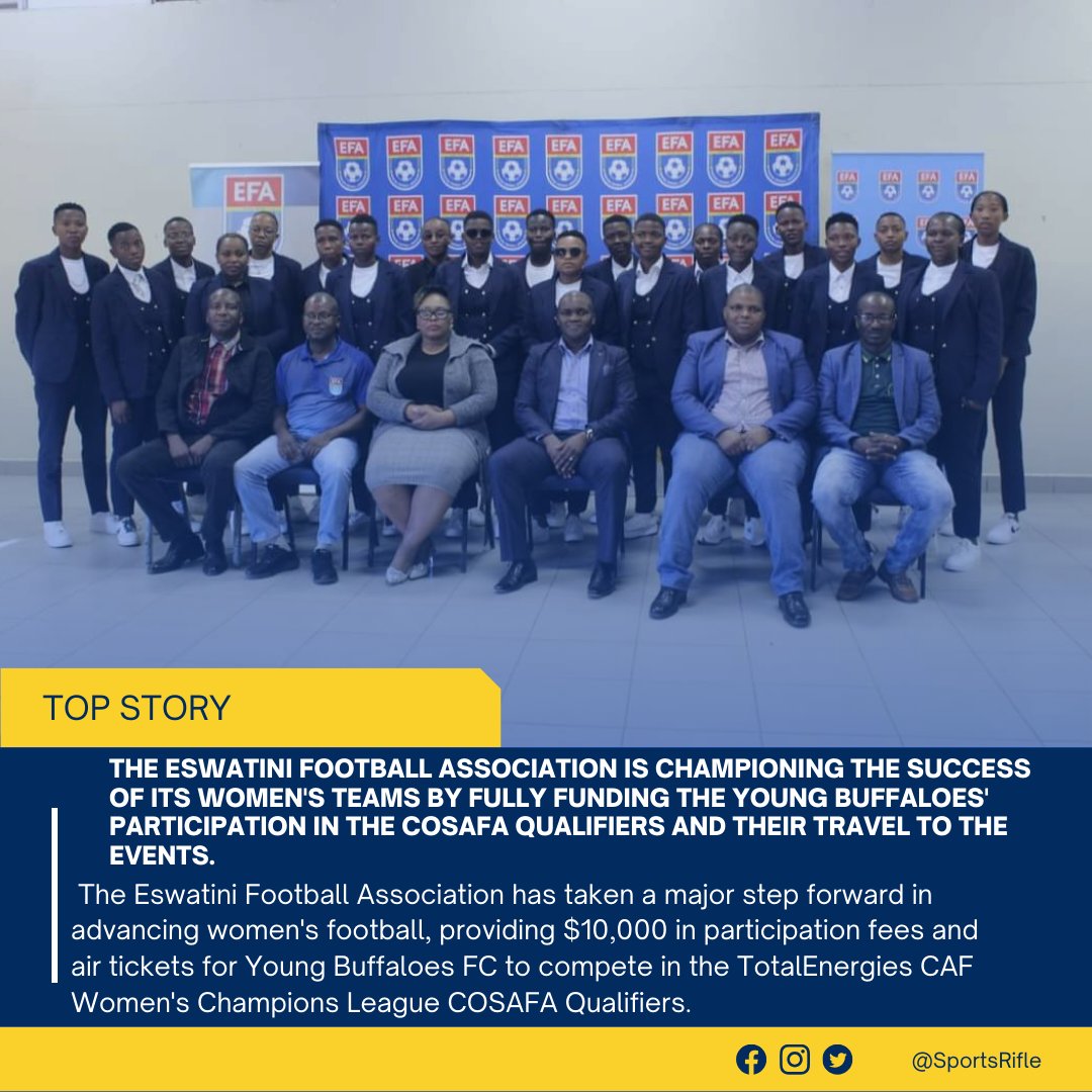 The Eswatini Football Association is totally stoked to be backing their women's teams all the way, footing the bill for the Young Buffaloes to rock the COSAFA Qualifiers and jet off to the events in style <a href="/_TatendaGondo/">Tatenda Gondo</a> <a href="/Amanda_Dlamini9/">Amanda toki Dlamini</a> <a href="/kudzaidee23/">Kay-Dee23</a> <a href="/smanganyi1/">Solomon Manganyi 🇿🇼 🇬🇧</a>