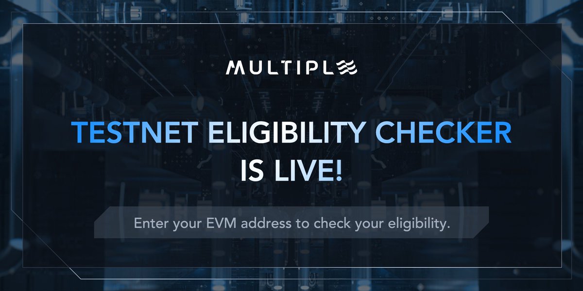 🚀 Exciting News! The Multiple Network Testnet Eligibility Checker is now LIVE! Season 2 winners of the Genesis Airdrop, please check your EVM address to verify your eligibility for the testnet.

🔍 How to use it?
1. Find it on our official website: multiple.cc.