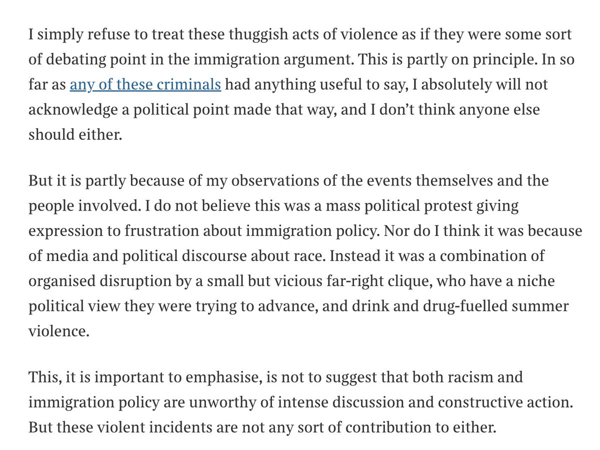 Luke Tryl (@luketryl) on Twitter photo This from <a href="/Dannythefink/">Daniel Finkelstein</a> gets to heart of why seeing the riots as the need for conversations about immigration is (imo) misguided. We should and will have debates about immigration, racism & integration - but not as a response to acts of violence and hate. thetimes.com/comment/column… This from <a href="/Dannythefink/">Daniel Finkelstein</a> gets to heart of why seeing the riots as the need for conversations about immigration is (imo) misguided. We should and will have debates about immigration, racism & integration - but not as a response to acts of violence and hate. thetimes.com/comment/column…