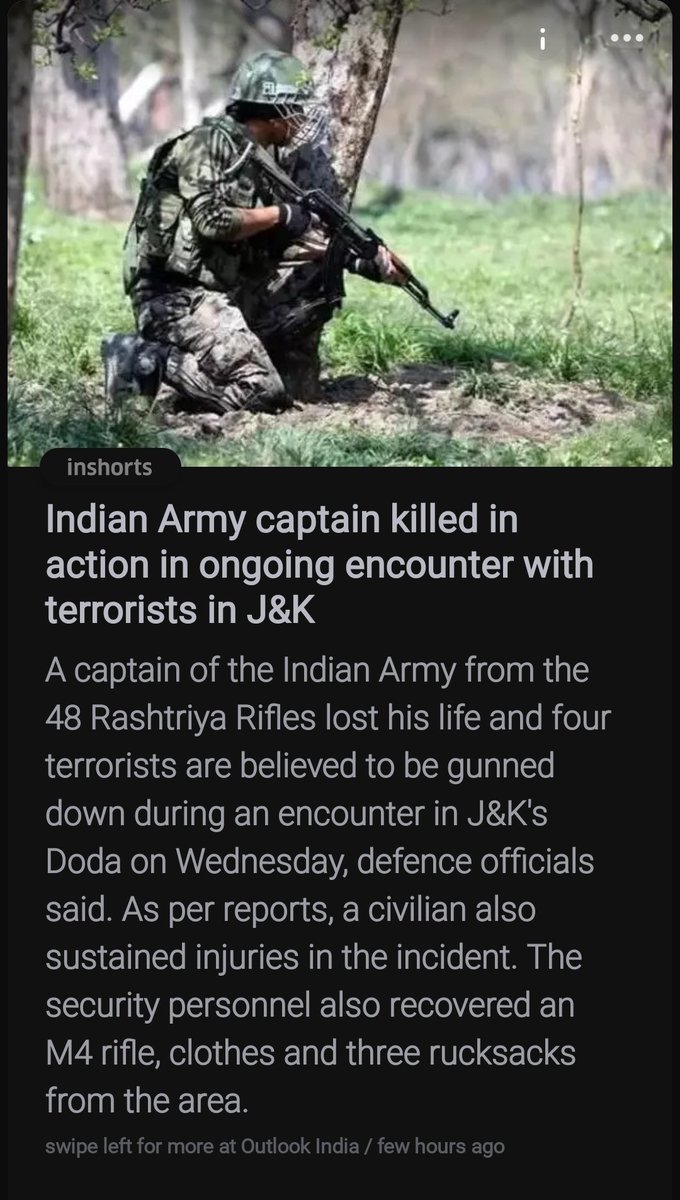 manmadegods_'s tweet photo. @inshorts @d_BIT can u stop using word like " killed " for a soldiers and captain in indian army ? btw i love inshorts but it needed to be corrected and respectful https://t.co/17K8NIGOxv