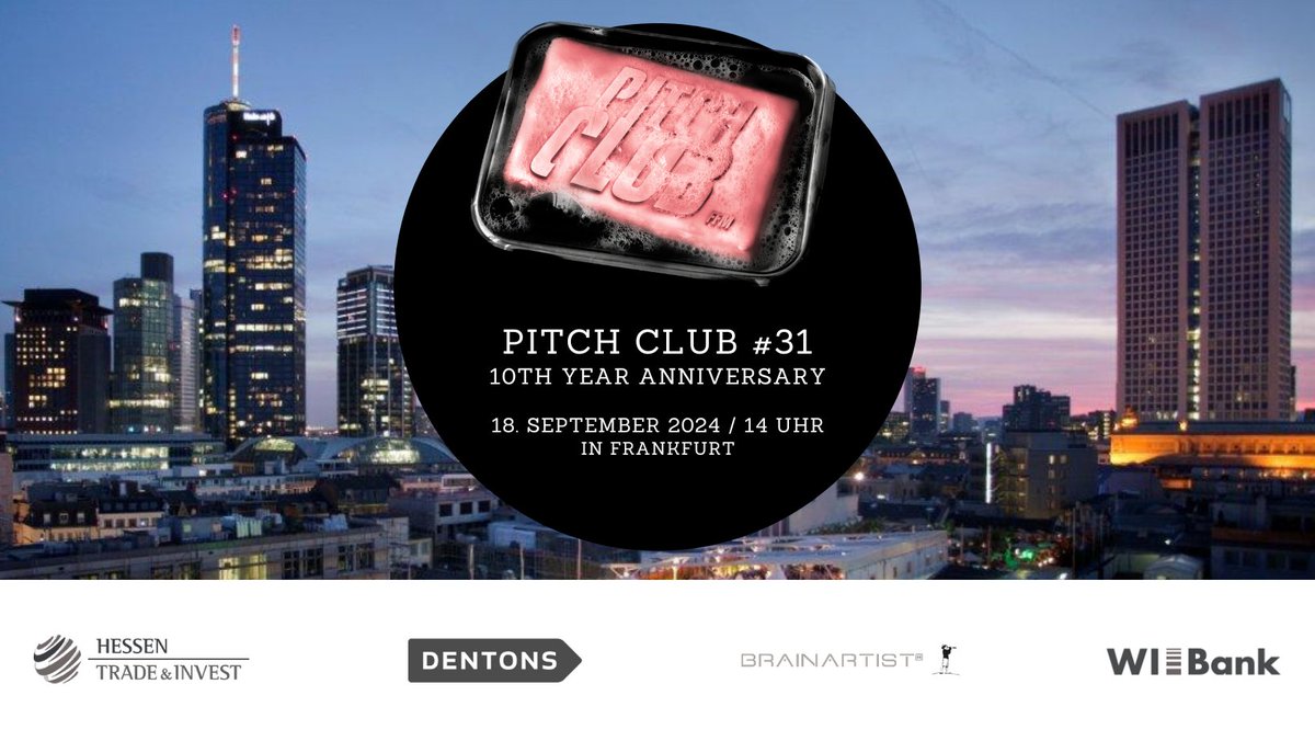 Wir möchten #Startups die nächste Ausgabe des <a href="/PitchClubFFM/">Pitch Club</a> am 18.9. in Ffm ans Herz legen. Vor erfahrenen Investoren präsentieren und um Kapitalbeteiligung werben. Wir können die Vorbereitung über eine geförderte Existenzgründungsberatung unterstützen.➡️bit.ly/4dnQ7FP