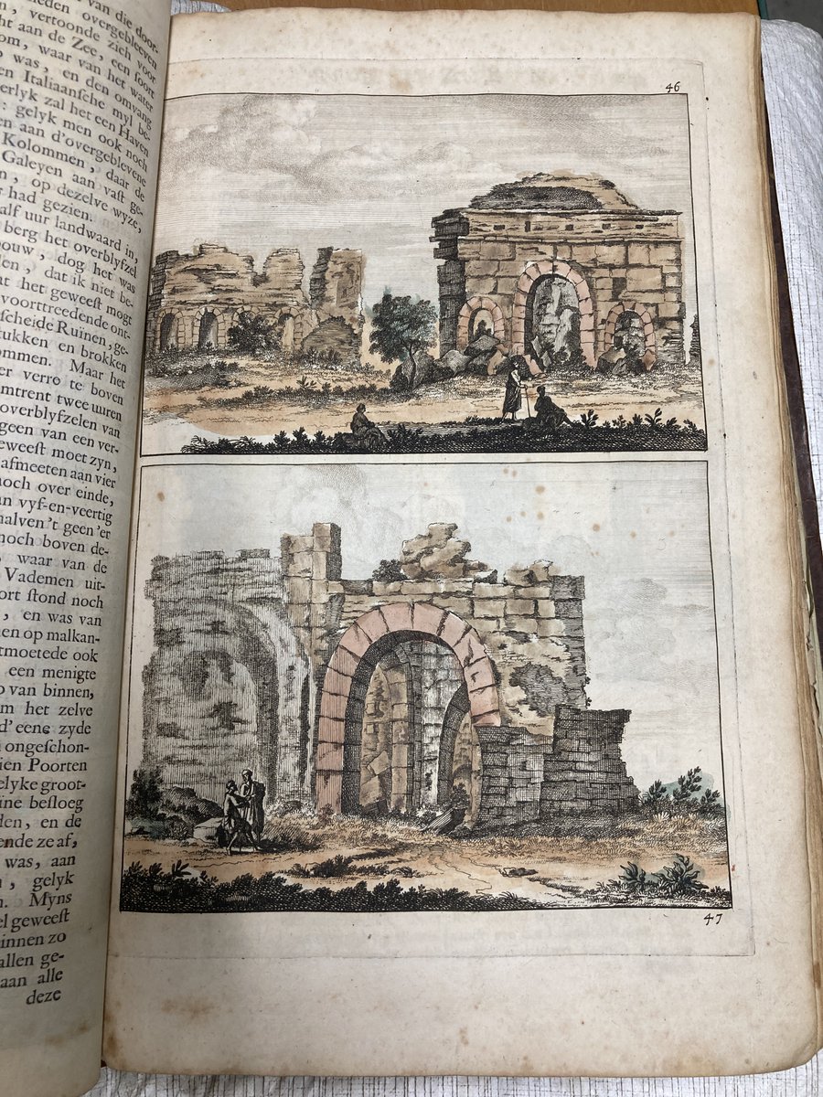 SpColl_KULeuven's tweet image. To stay in holiday mood, here is a 1698 #travelogue around the Mediterranean (Rhodes, Cyprus, Syria, Palestine, Egypt...) chronicled by Cornelis de Bruyn. And as a bonus, this copy (RB12011) has several #engravings coloured in.  #tomorrowsresearch #rarebooks #bookillustration
