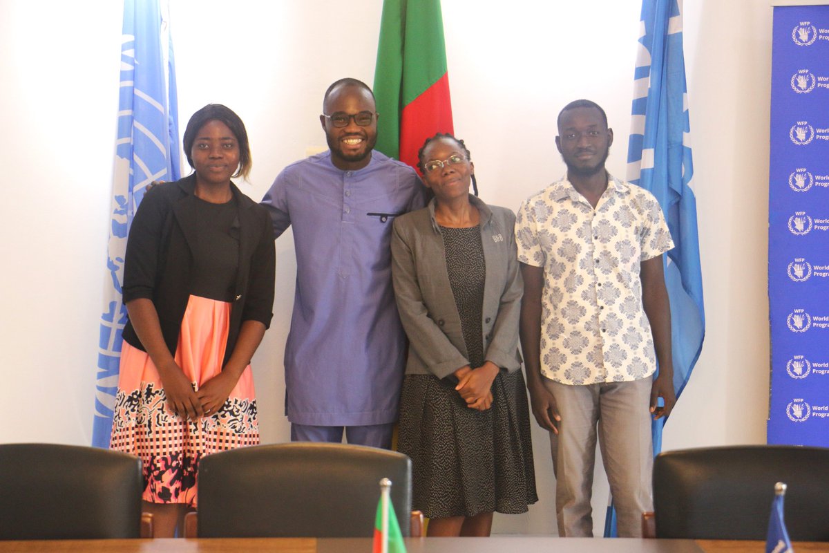 WFP_Cameroon's tweet photo. #Cameroon 🇨🇲

This week @WFP in🇨🇲 welcomed 4 new volunteers through our #ISSEA partnership. 
Since 2020, over 20 young students in statistics have joined our Research, Assessment and Monitoring (#RAM) team, with 2 of them being recruited as int'l staff by @WFP🇨🇲

#savinglives https://t.co/OpS11UVM5f
