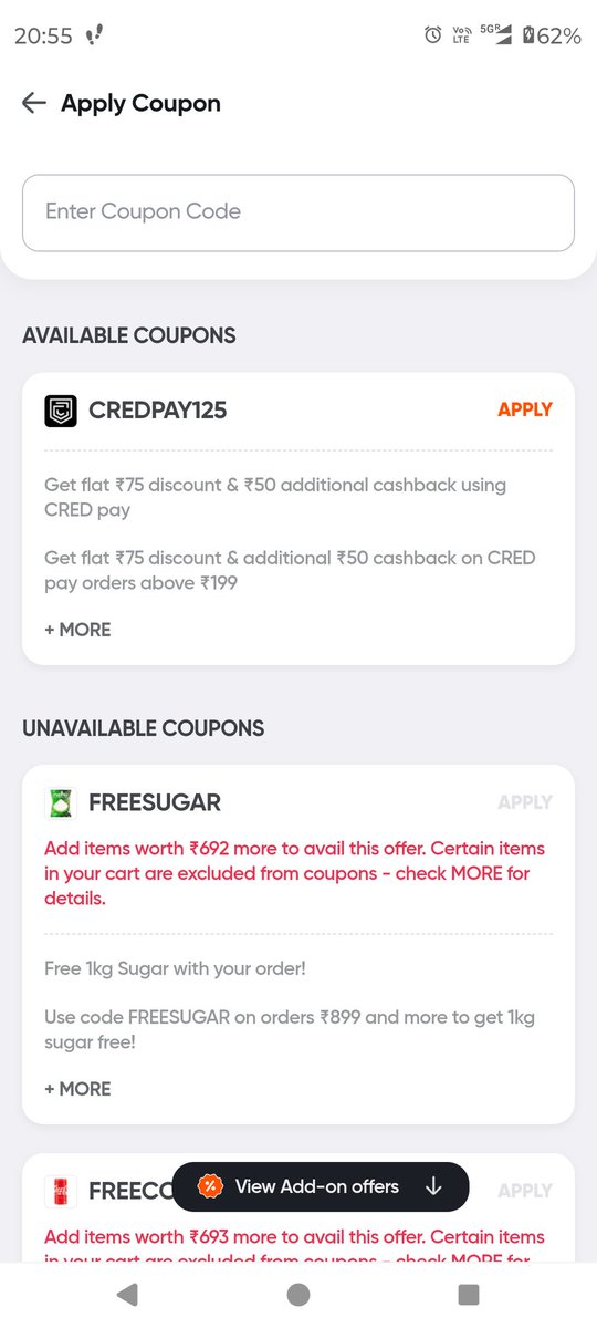ayush20201's tweet photo. @CRED_club you are bluffing customers. On payment page you say assured Rs 50/75 cashback and then actually you pay Rs 1/2. And when we complain, you ask for screenshot of offer and ignore. this is how you will want to build your brand (this has happened multiple times)
@kunalb11 https://t.co/MKo6GjnKoW