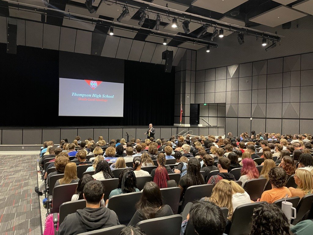THS_Warrior's tweet photo. Exciting start to the week at Thompson High School! We kicked things off with grade-level meetings to set the tone for a successful school year. Let’s make it a great one, Warriors! 💪🎓 #ThompsonHigh https://t.co/H5ncdOP0iR